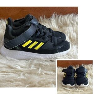 Adidas Kids Black Runfalcon 2.0 Sneakers with Velcro
